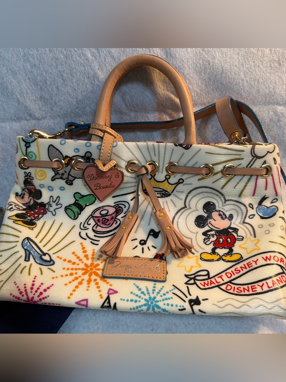 Dooney & Bourke White Multicolor Disney Mickey Satchel